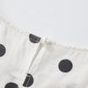 New Chinese Style Knot Button Polka Dot Faux Two-Piece Midi Dress