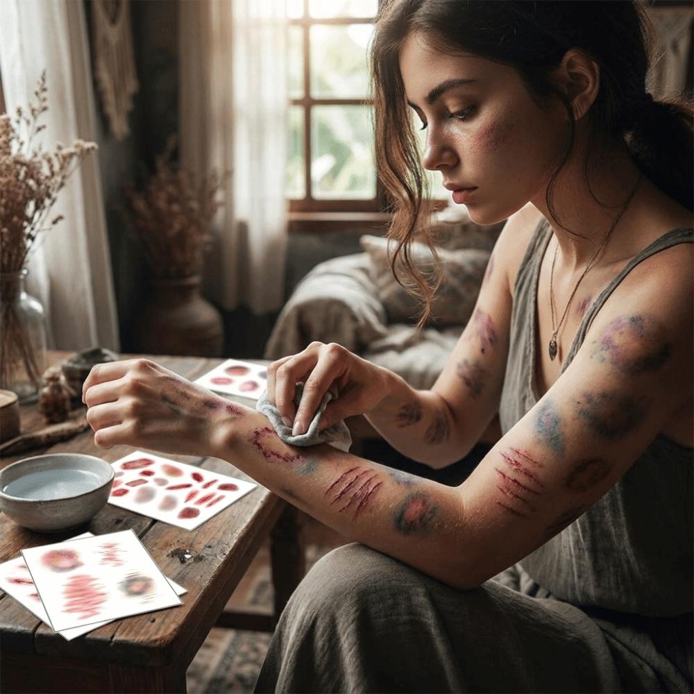 4Sheets Realistic Halloween Temporary Tattoos Waterproof Fake Tattoo Party
