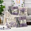 Spring Home Sweet Home Throw Pillow Covers 18 X 18 Inch Bless This Home Purple Lavender Floral Butterfly Mason Jar Pillow Case Farmhouse Seasonal