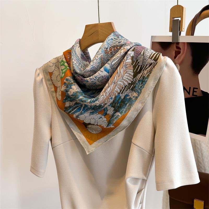 Women S Fashion Small Square Scarf For Spring Autumn Neck Protection