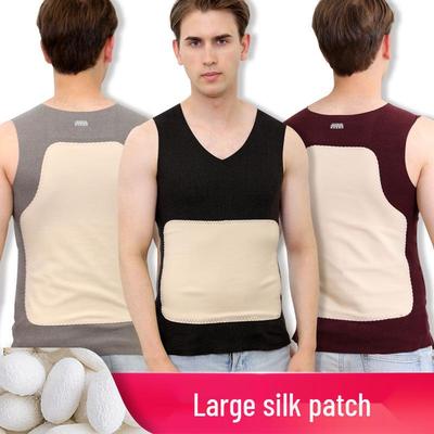 Men's Seamless Warm Vest - Mulberry Silk Cashmere, Fleece-Lined, Sleeveless Layer for Autumn/Winter