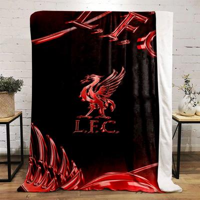 LFC Rotes Emblem Design Decke Druckdecke weich und gemütlich perfekt für das Wohnzimmer Bett Sofa oder ein Nickerchen, Geschenk