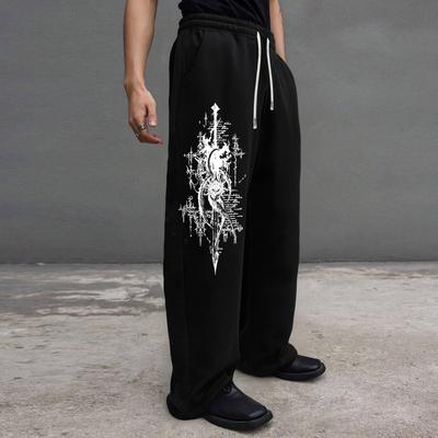 Mens Sweatpants with Pockets & Drawstring - Wide Leg Lounge Sweat Pants for Running Track Yoga Joggers