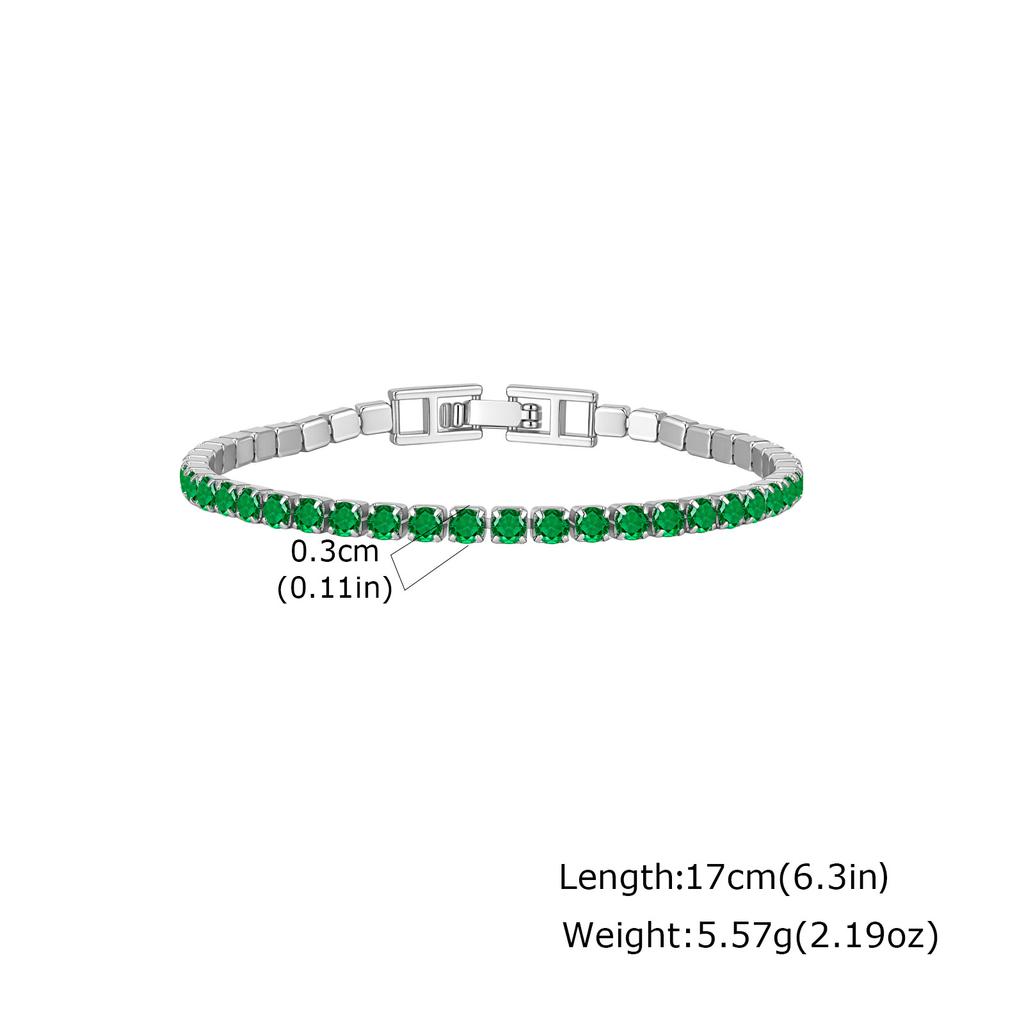Adjustable Colorful Crystal Tennis Bracelet for Women High Quality 3mm Cubic Zircon Chain Bracelets Luxury Fashion Jewelry Gift