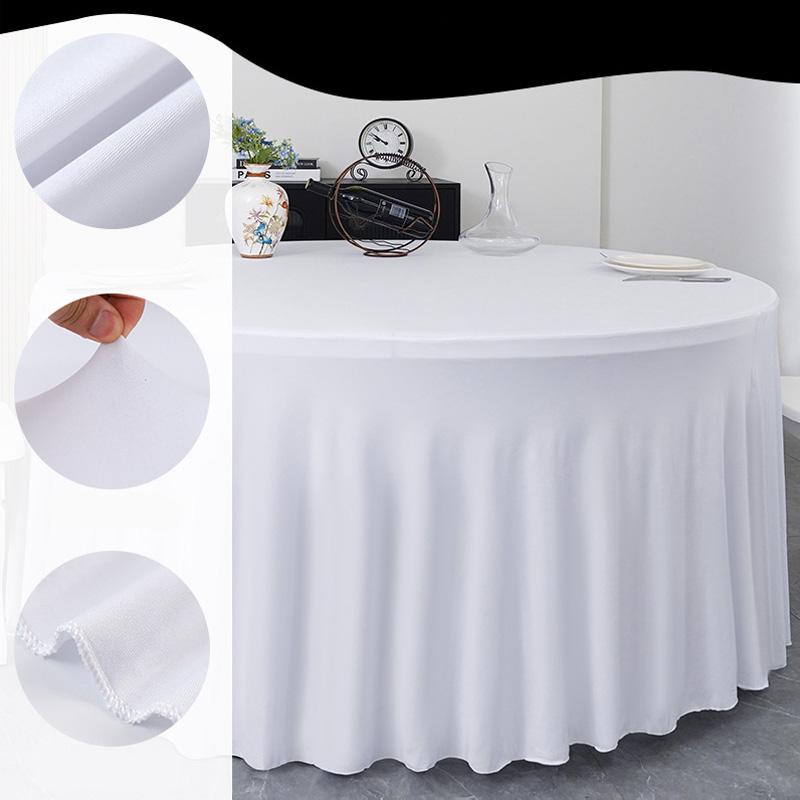 4/5/6FT Round Tablecloth Circular Polyester Table Cover Polyester Table Cloth for Hotel Banquet Birthday Party Table Decor