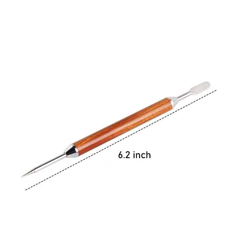 Stainless Steel Coffee Decorating Art Pen Wooden Handle Latte Pull Flower Needle Barista Tool Coffee Accessories Modeling Tool