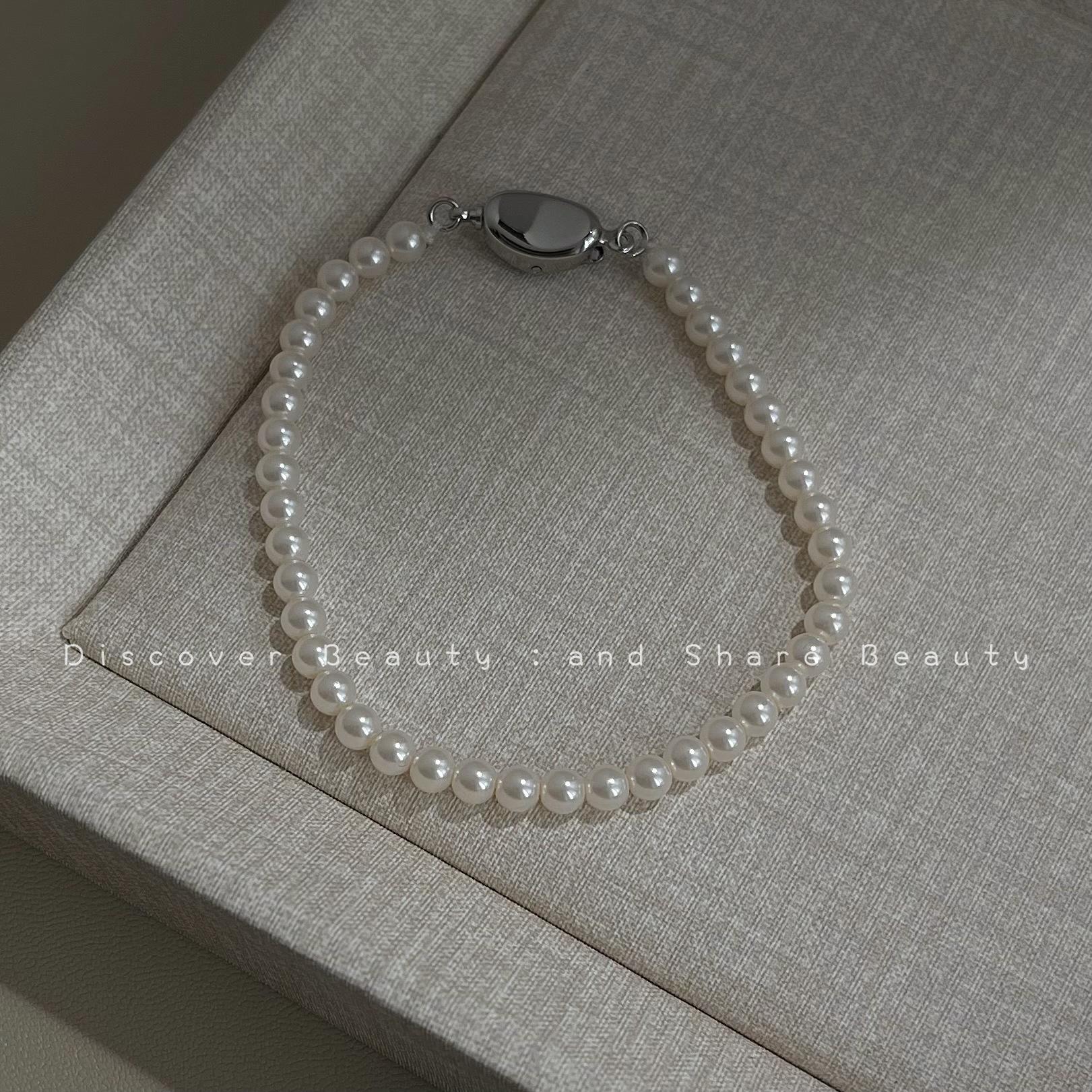 Браслет из стеклянных жемчужин-взрывов высокое качество ветреный стиль инс темперамент круглый жемчуг ювелирные изделия