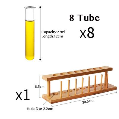 Wooden Rack with Borosilicate Glass Test Tubes, Labs Premium Wooden Test Tube Rack