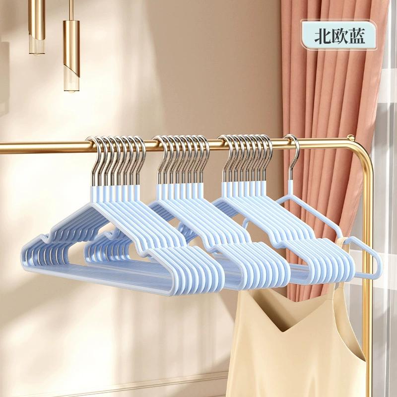 10pcs I KNOW Custom Color Waterproof 10PCS PVC Hanger 40CM Household Non-slip High Quality Metal PVC Colorful Clothes Hanger