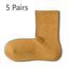 5 Pairs Autumn and Winter Women's Mid Calf Boneless Antibacterial Right Angle Socks