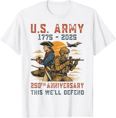 Esercito degli Stati Uniti 1775-2025 250° Anniversario We Defend Maglietta