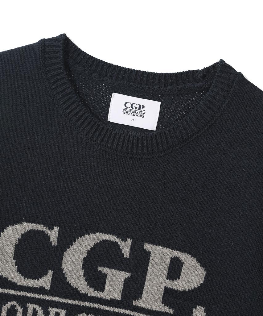 CGP (Women) Square Logo Short Sleeve Knit - Dark Navy