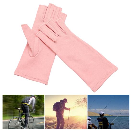 1 Pair Fitness Gloves Breathable Moisture Wicking Half Finger Open Fingers Effective Joint Pain Relief Three Sizes Optional Fingerless