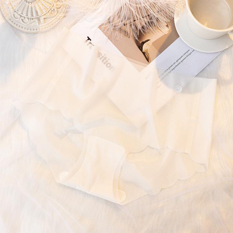 

Жіночі ультратонкі трусики-маски No Trace Ice Silk Panties Жіночі трикутні штани із середньою талією M-XL XL білий