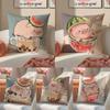 Cute Pig Summer Surprise Cushion Cover Silky Elegant Comfort Sofa Bed Invisible Zipper Beach Pillowcase