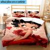 3PCS Laday In Red Dress 3pcs Bedding,Including 3PCS Duvet Cover And 2pcs Pillowcases Perfect for Christmas,Ideal for Bedroom, Dormitory