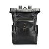 Men's Crazy Horse Leather Backpack - Genuine Leather Retro Large Capacity Double Shoulder Bag for Outdoor Travel, Mountaineering, and School.