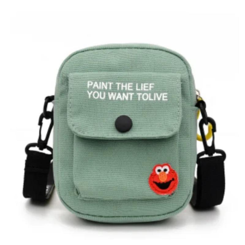 

Холщовая женская сумка для телефона с мультяшным принтом, сумка-мессенджер через плечо, цветной кошелек с клапаном, повседневная женская сумка для покупок