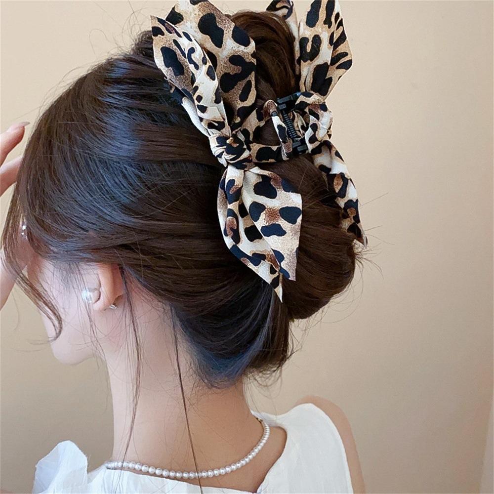 Retro Coffee Color Cashew Flower Claw Clip For Women Trend Large Bow Hair Claw Hairpins Back Of Head Shark Clip Hair Accessories