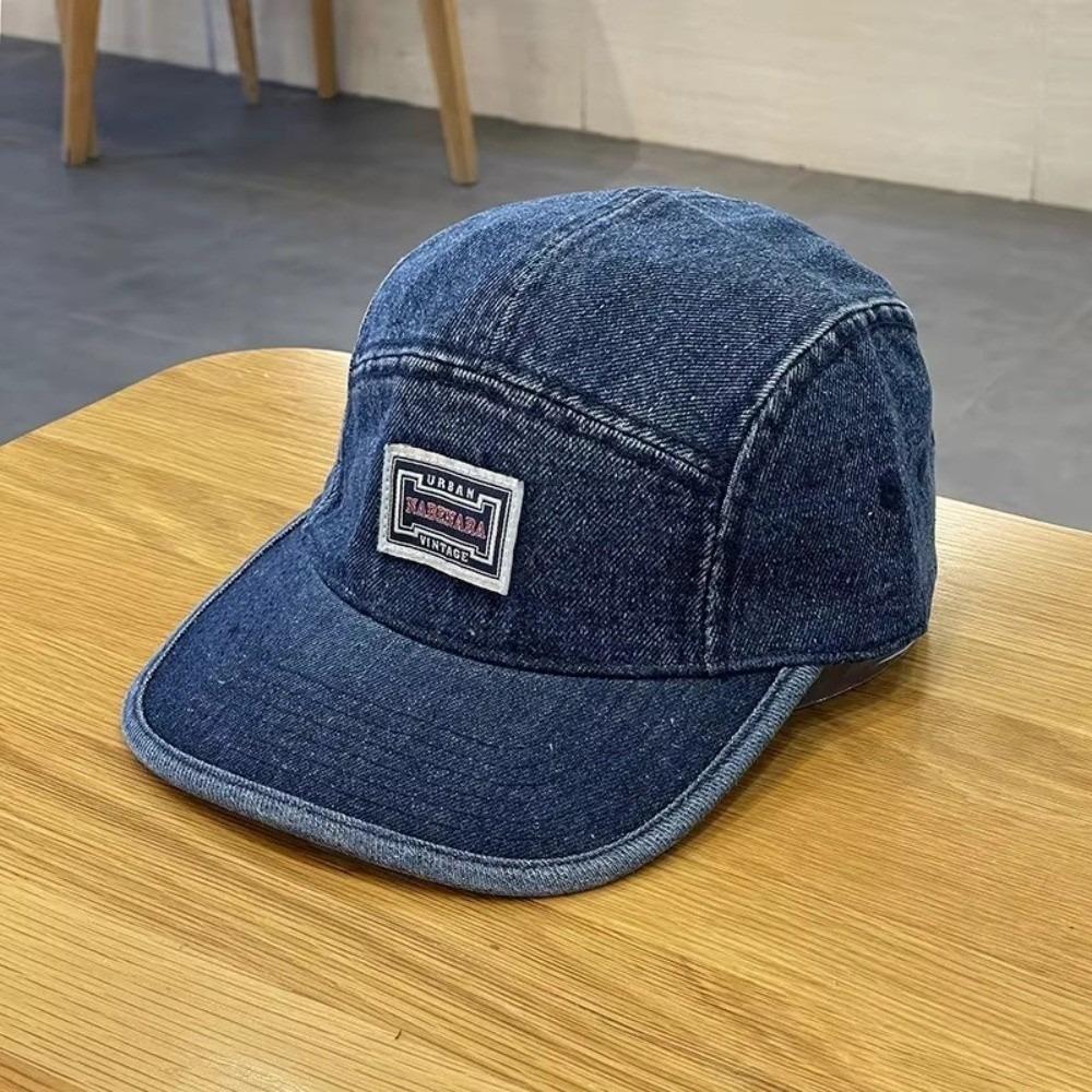Casual Versatile Denim Cap Vintage Style Adjustable Snapback Cap Flat Brim Baseball Caps Unisex