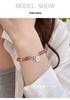 Cui Yan S925 Sterling Silver Korean Style Strawberry Crystal Bowknot Bracelet, Sweet and Layered Heart Design for Women.