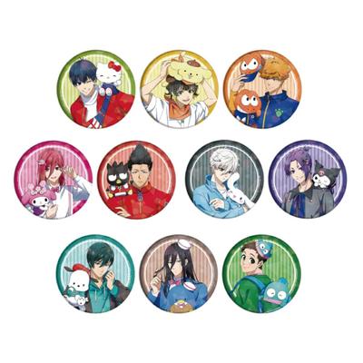 TV Anime Blue Rock x Sanrio Charaktere 01 Original Illustration Hologramm Dose Badge Box mit 10 Stück [65mm]