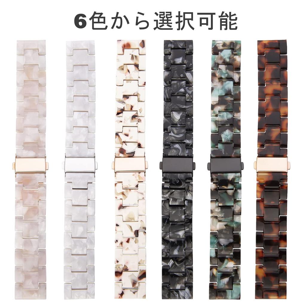 SEUER Resin Watch Band Replacement Quick Stainless Steel Deployment Easy 23 Colors Band, Release, Lightweight, Sweatproof, Stylish, 20mm, 22mm, Clasp,