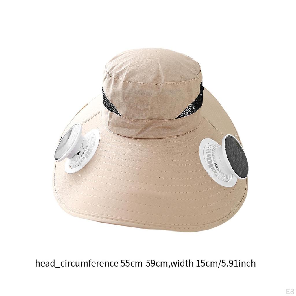 Fan-Equipped Bucket Hat for Men and Women with Adjustable Features
