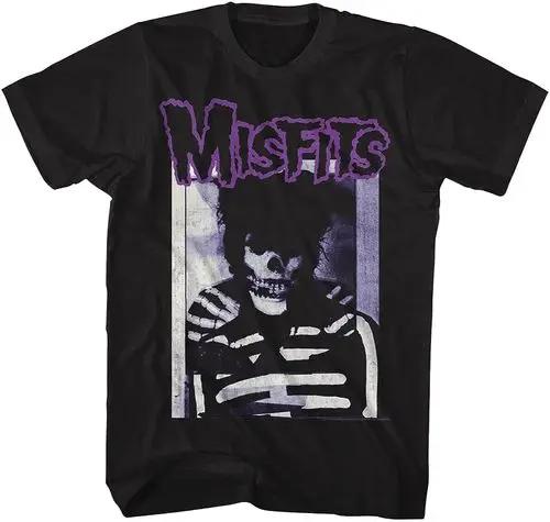 New Fashion Misfits Punk Style Tshirt Retro Street Skull Pattern Unisexs Tshirt