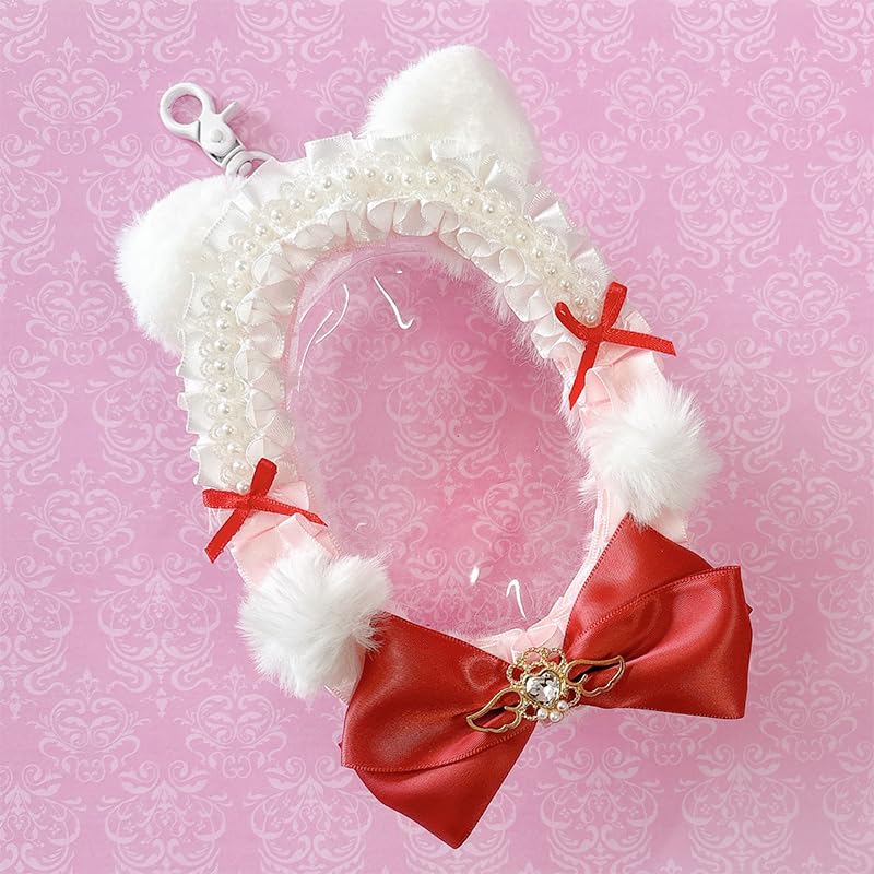 Cat-eared decorated plush pouch, ita bag, clear bag, clear mini pouch, bag, pouch, fan goods, fan bag, mini bag, handbag, gift, present, spring,