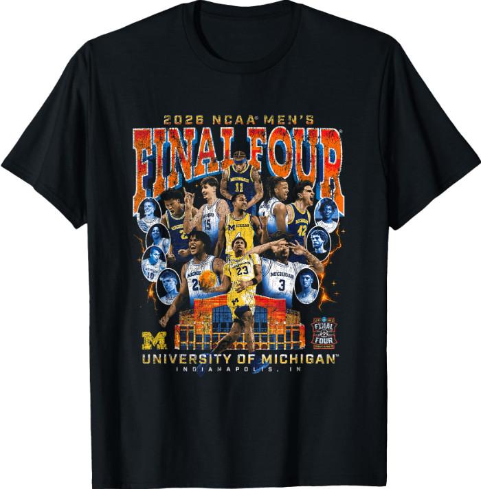Michigan Men s Basketball Final Four March Madness Team Nil T-Shirt S разноцветный