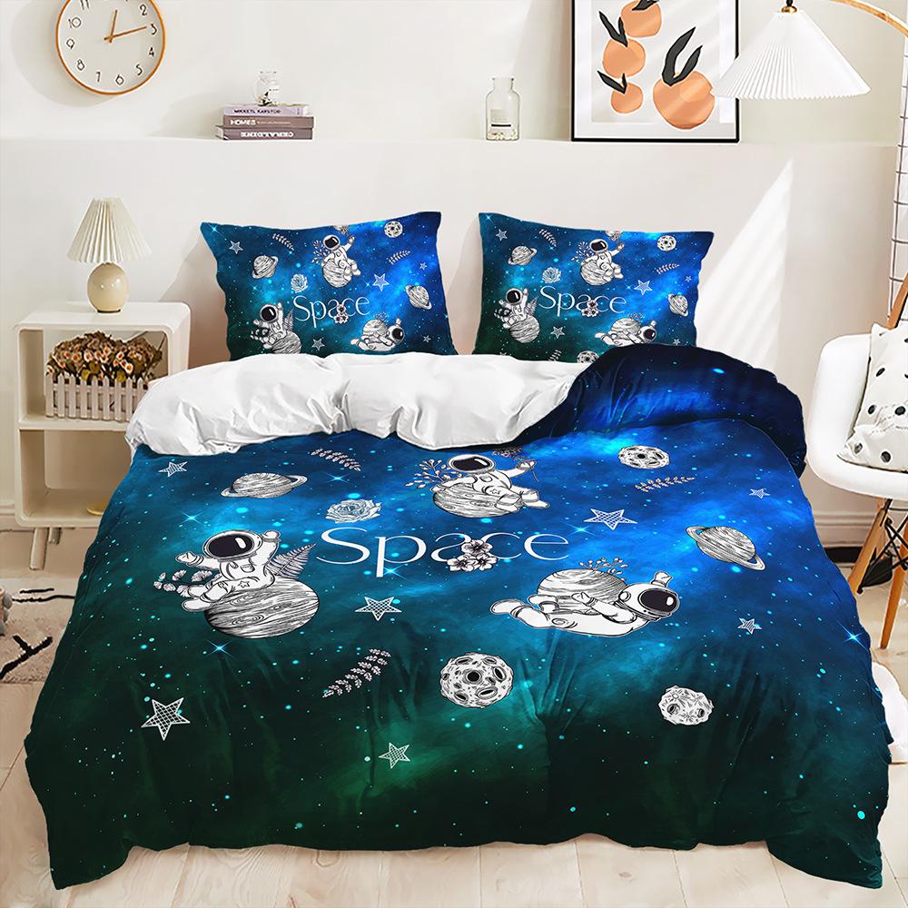 Three-Piece 3D Quilt Cover Spaceship Children'S Kit Bedding