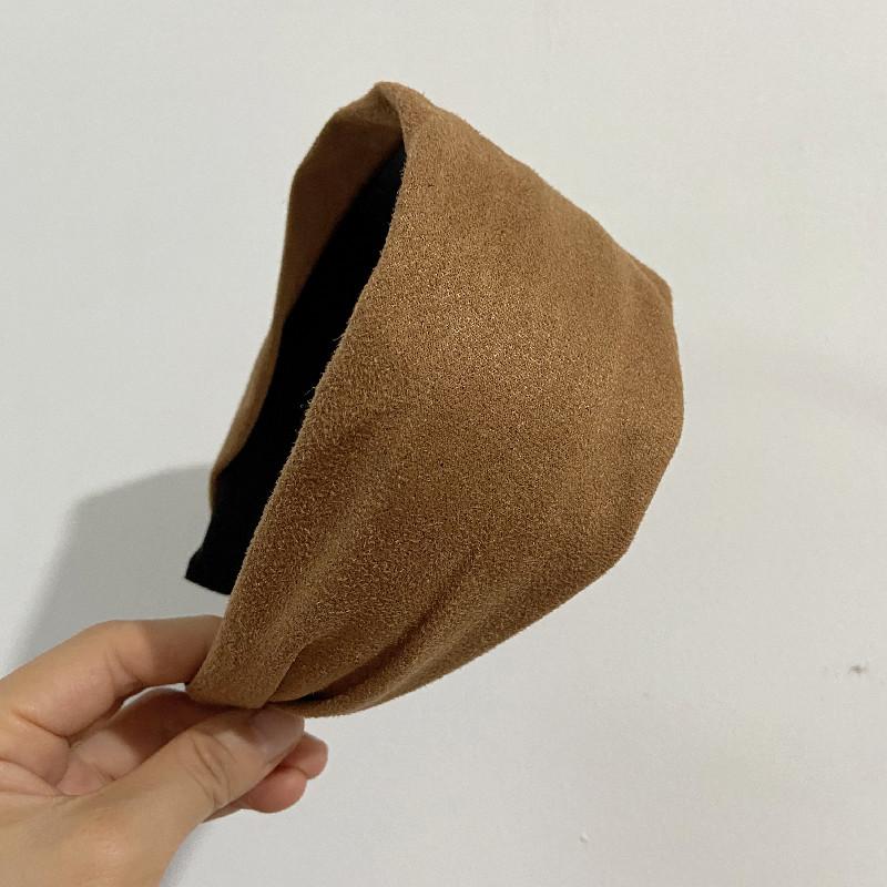 Fashion Women Super Wide Suede Leather Headband Elegant Solid Plain Hairband Non-slip Head Hoop Turban Simple Hair Accessories