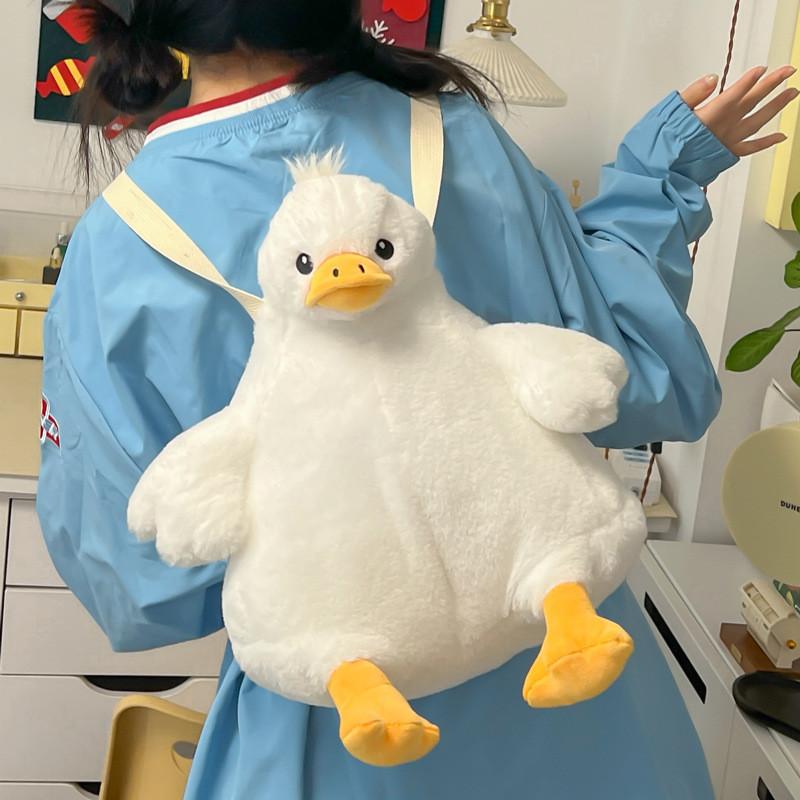 Cute Cartoon Plush Duck Backpack 2024 New Stylish Stuffed Toy Bag For Students