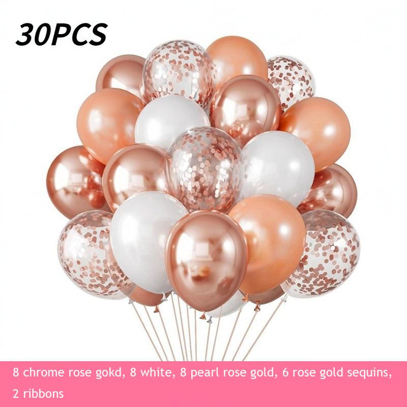 30pcs 10 Inch Multi-color Latex Balloons Set for Birthday Wedding Engagement Anniversary Bachelorette Bridal Shower Decoration