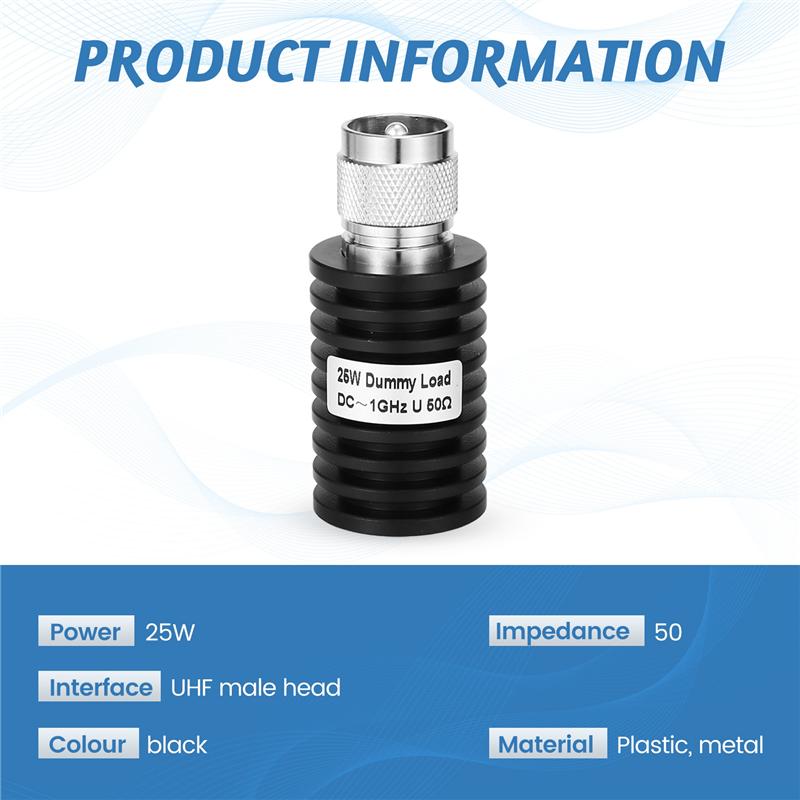 AEE4-1 Pcs RF Coaxial 25W U Style UHF PL259 M Male Connector 50 Ohm DC-1Ghz Dummy Load Plug