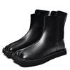 Men's Large Size High-Top Leather Boots: Fashionable Youth, Square Toe, Slip-On Chelsea Riding Boots (Sizes 45-47)