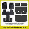 Tapis de sol 6 places pour Tesla Model Y L 2026+, tapis de coffre TPE 3 rangées, housse de siège arrière, doublure de coffre avant, plateau de