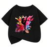 Mode Retro Tanzen Buntes Design T-Shirts Y2k Kurzarm Kinder Kinder T-Shirt Mädchen Sommer Frühling Lässiges Oberteil Tee