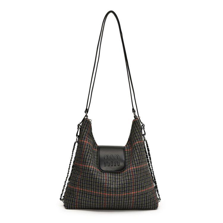 2025 Winter Tweed Shoulder Bag: Woolen Plaid Tote