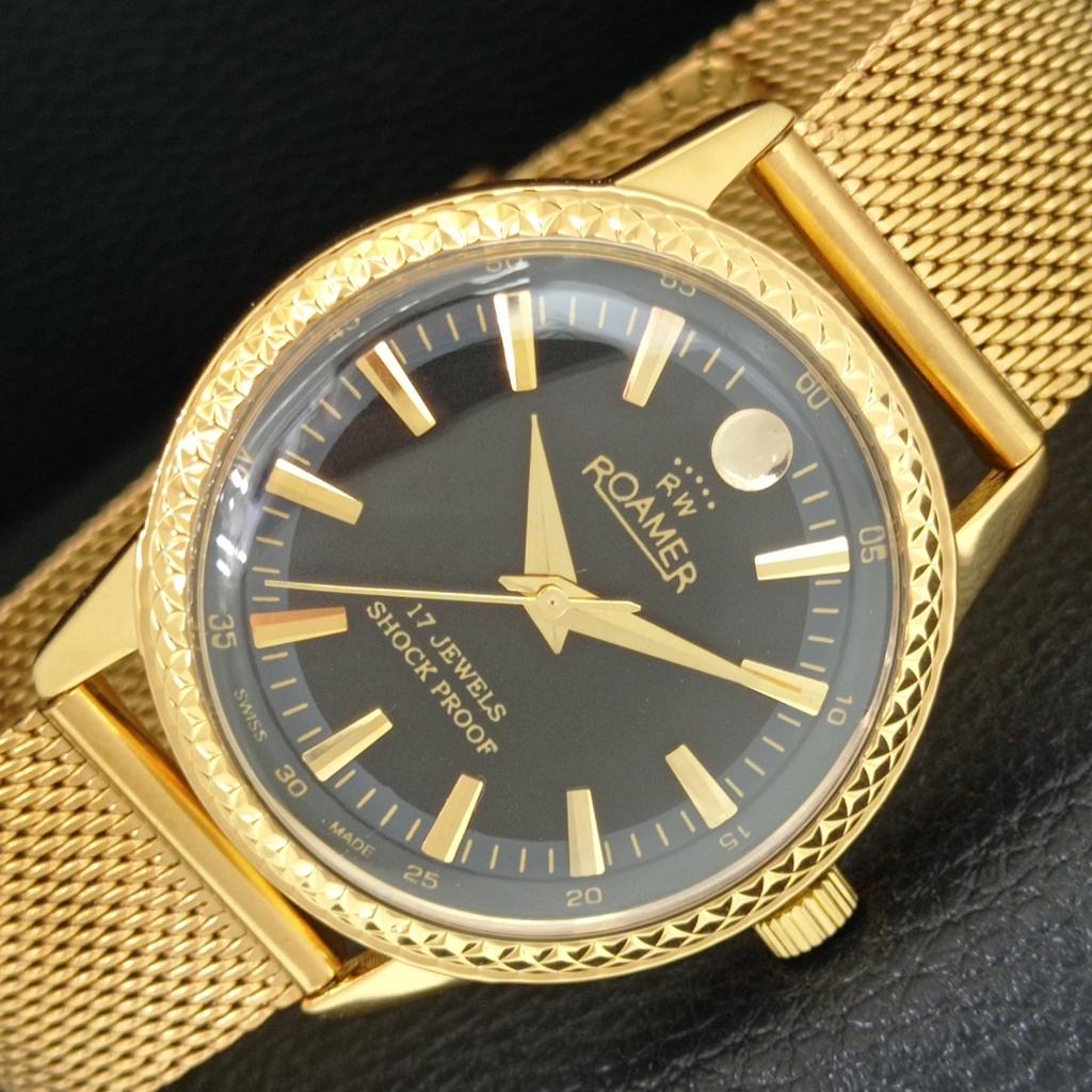 

SWISS VINTAGE HAND-WINDING MENS REFURBISHED BLACK COLOR DIAL WATCH a707343-1