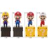 4Pcs/Set Super Mario Bros Figure Mario Wario Pvc Action Dolls With Question Block Bricks For Kids Fans Gift