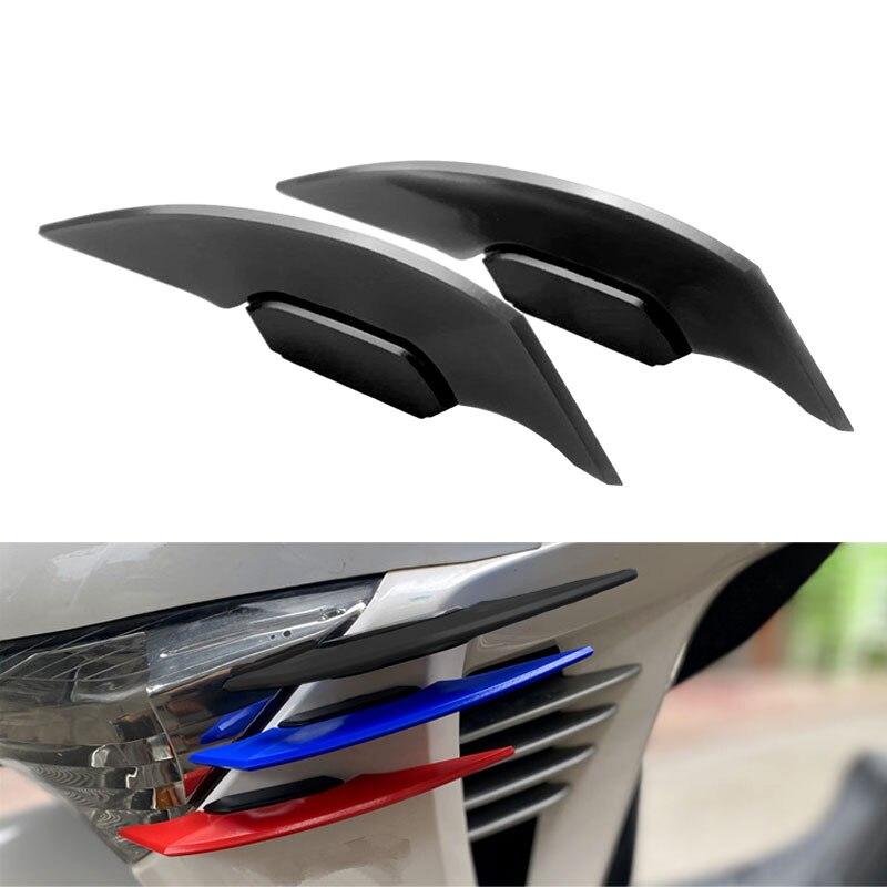2PCS Motorcycle Modification Wind Wing Motorbike Body Decoration Moto Front Side Spoiler Aerodynamic Wing Set Motorbike Accessor