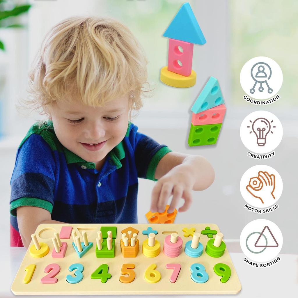 Montessori Children's Educational Toys: 3-in-1 Logarithmic Shape and Number Silicone Board