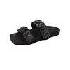 Slippers Women's Summer Outer Wear 2025 Summer New Versatile Fairy Style with Skirt Rhinestone Flat Bottom Beach Cool Slippers Women