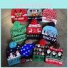 Elk Cute Snowman Santa Claus Pattern Christmas Theme Warm Knitted Hat Winter For