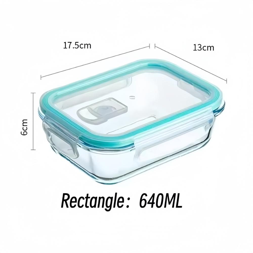 Hitzebeständige Glas-Lunchbox für Mikrowelle, Meal Prep, Luftdichter Verschluss Lebensmittelaufbewahrungsbehälter, BPA-freie Schüssel für Zuhause/Büro