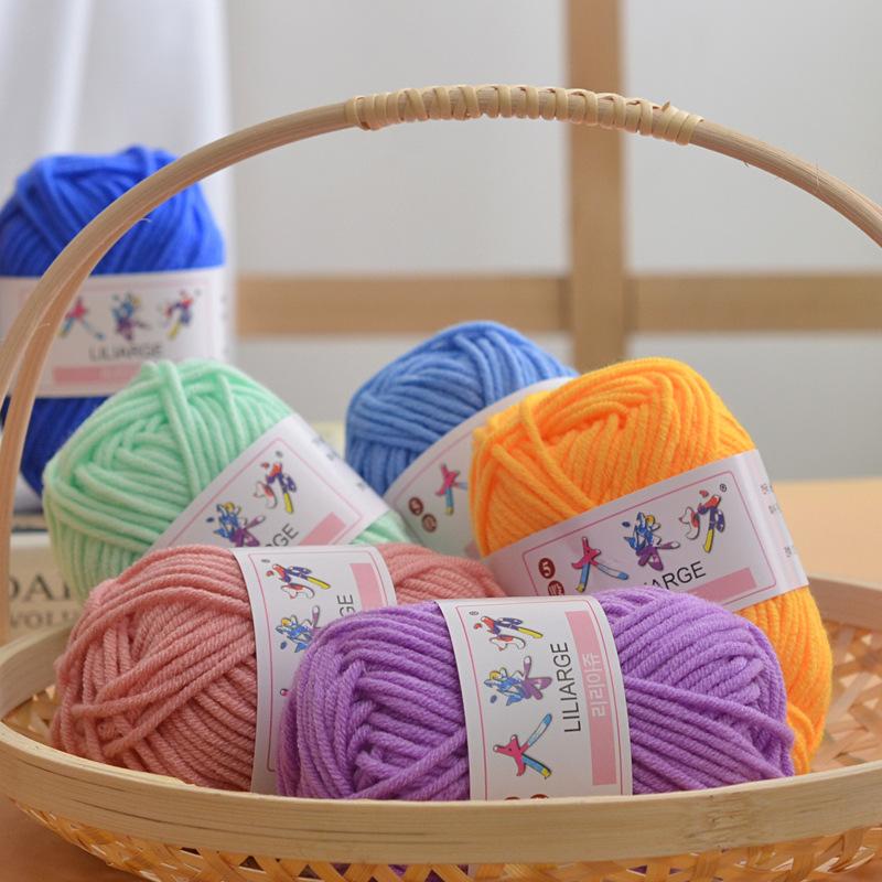 

25g*3pcs Milk Sweet Soft Baby Cotton Knitting Wool,5 StrandsThick Fiber Yarn Velvet Threads Knitting Wool Crochet DIY Sweate