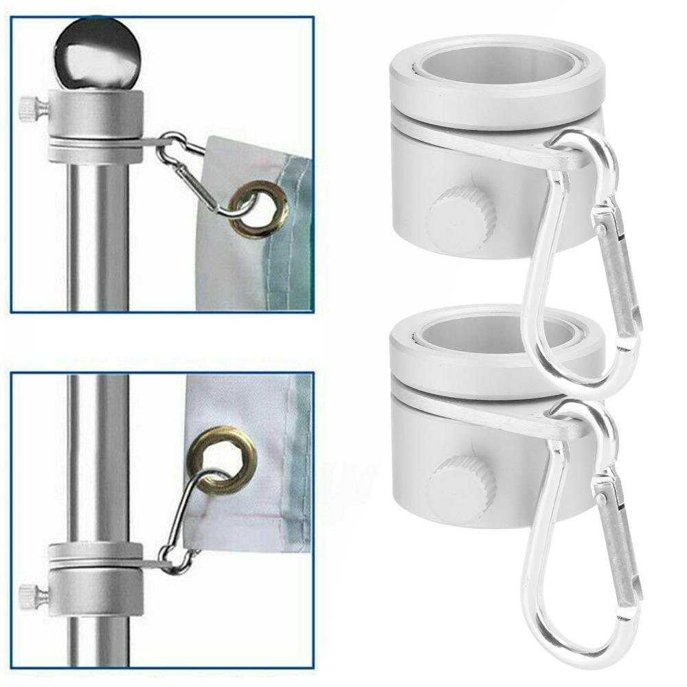 2Pcs Metal Flagpole Ring Rotating Rotating Ring Stable Flag Ring  Home Use
