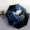 1pc Skull and Flowers Artwork Umbrella with Plastic Handle,Suitable for All Seasons UmbrellaPT494